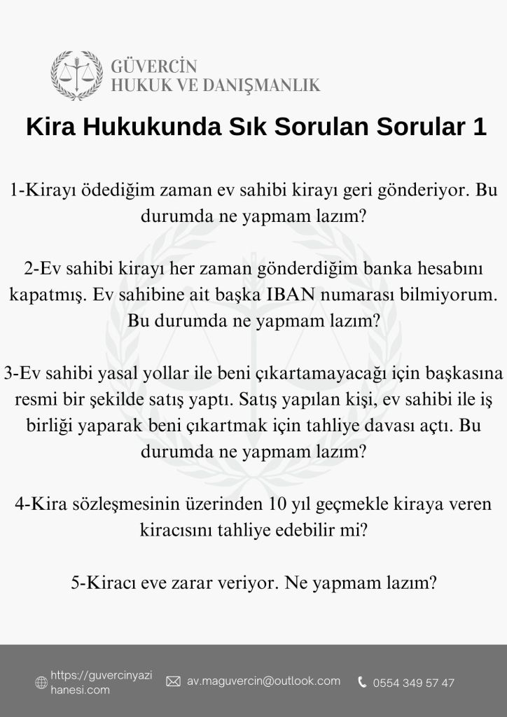 Kira Hukukunda Sık Sorulan Sorular&nbsp;1
